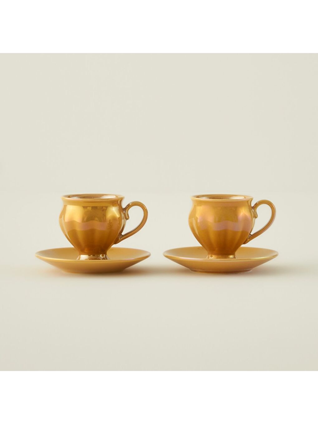 Sarı Clara 2'li Porselen Kahve Fincanı Seti Hardal (90 cc)-1