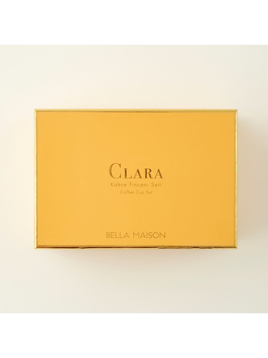 Sarı Clara 2'li Porselen Kahve Fincanı Seti Hardal (90 cc)-3