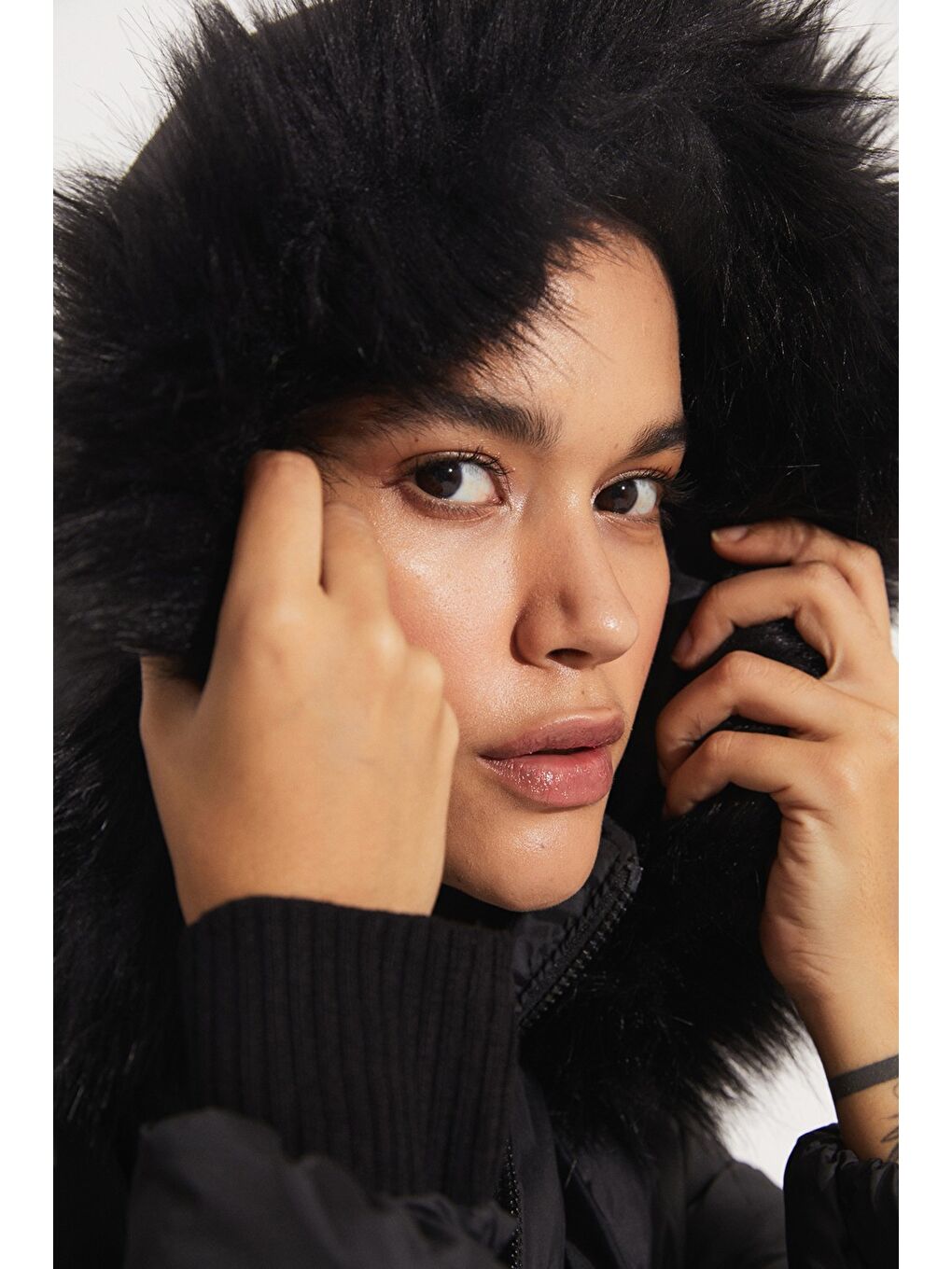 Siyah Kadın Şişme Mont-4