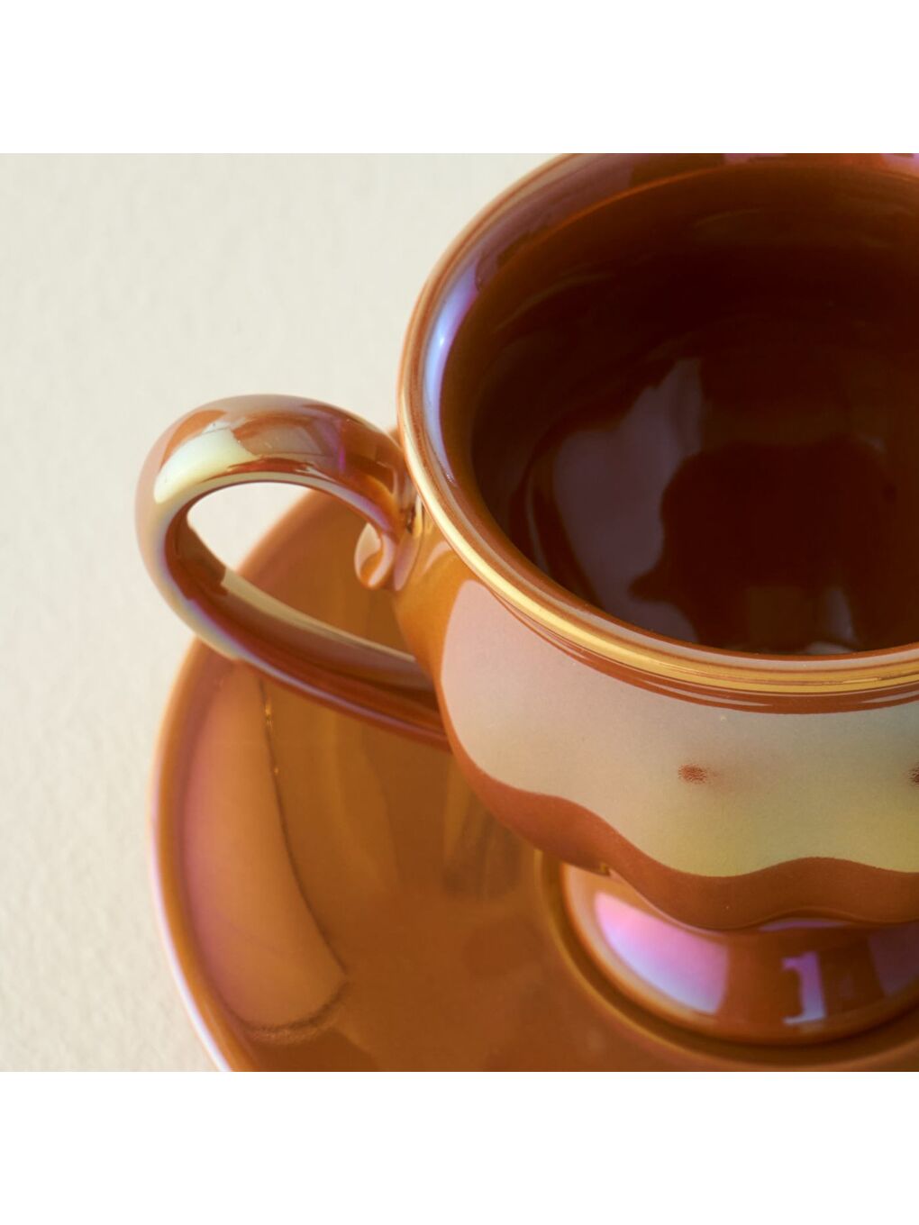 Clara 2'li Porselen Kahve Fincanı Seti Turuncu (90 cc)-2