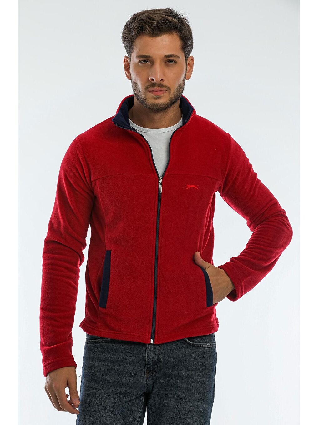 SAFRANO I Erkek Fermuarlı Sweatshirt Bordo