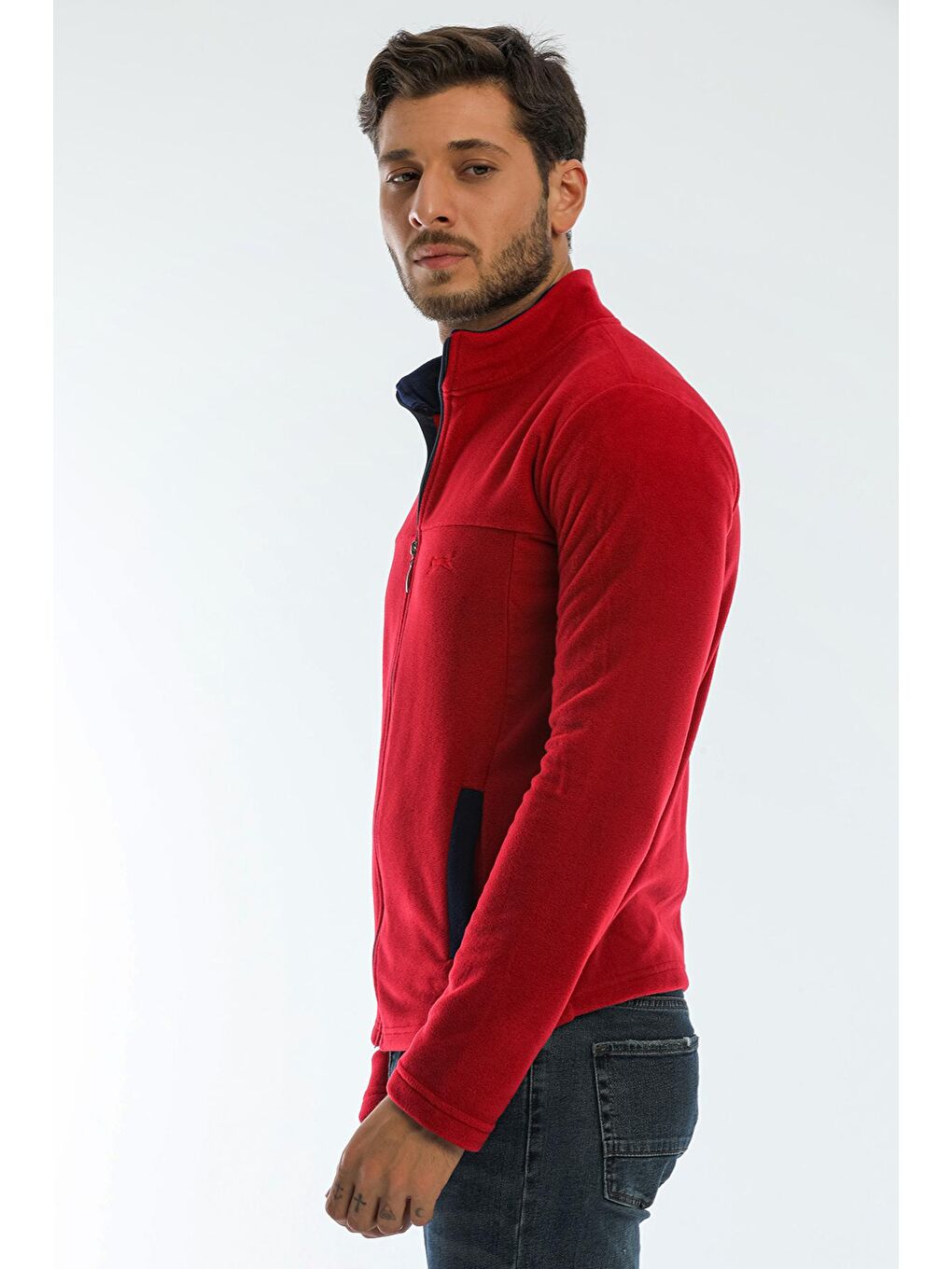 SAFRANO I Erkek Fermuarlı Sweatshirt Bordo-1