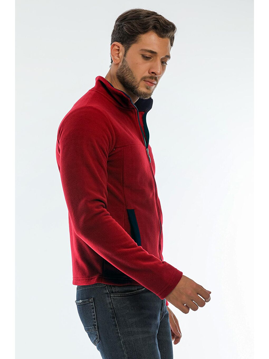 SAFRANO I Erkek Fermuarlı Sweatshirt Bordo-3