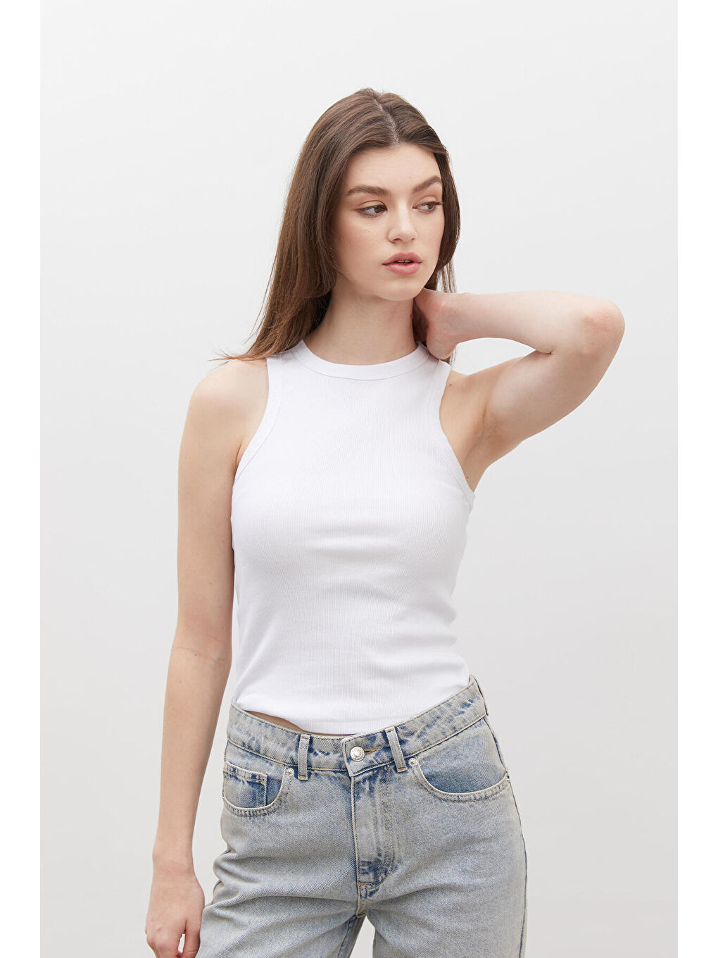 Fitilli Sıfır Kol Body Beyaz-1