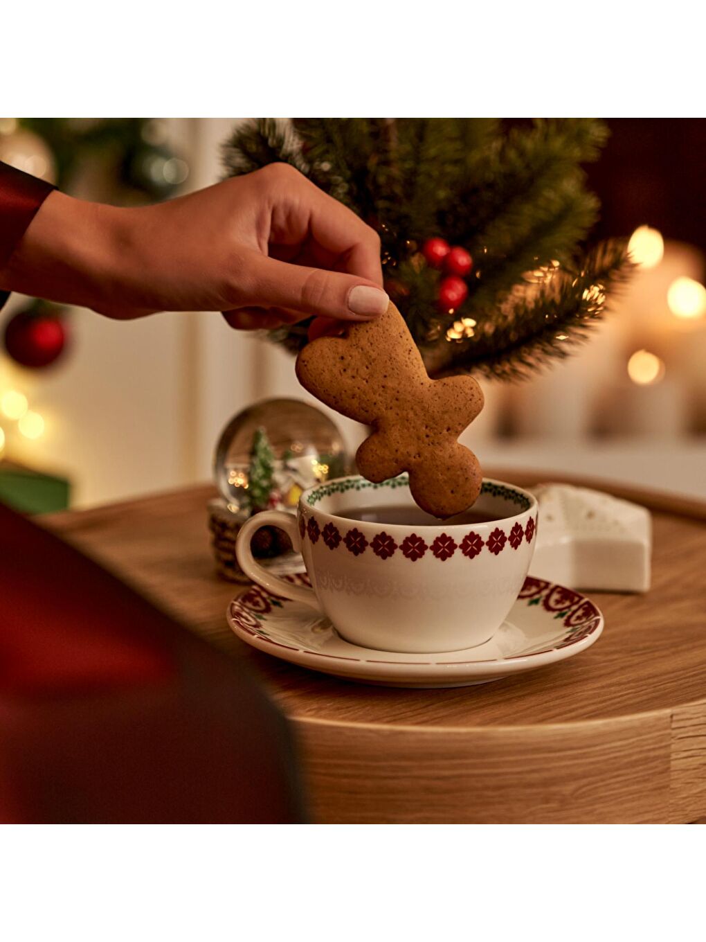 Karışık New Year Yılbaşı 2'li Porselen Çay Fincanı Seti (270 cc)-1