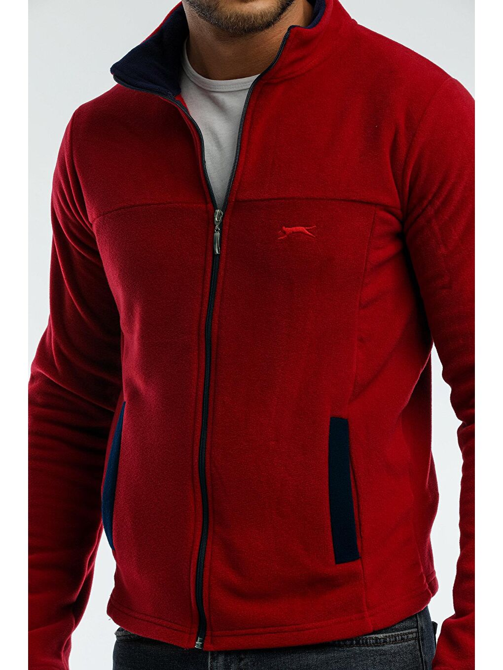 SAFRANO I Erkek Fermuarlı Sweatshirt Bordo-4