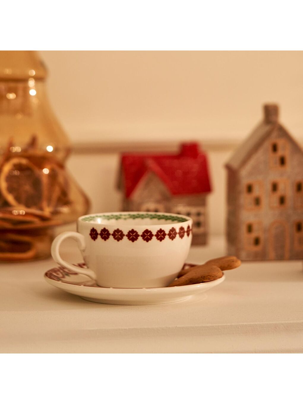 Karışık New Year Yılbaşı 2'li Porselen Çay Fincanı Seti (270 cc)-2