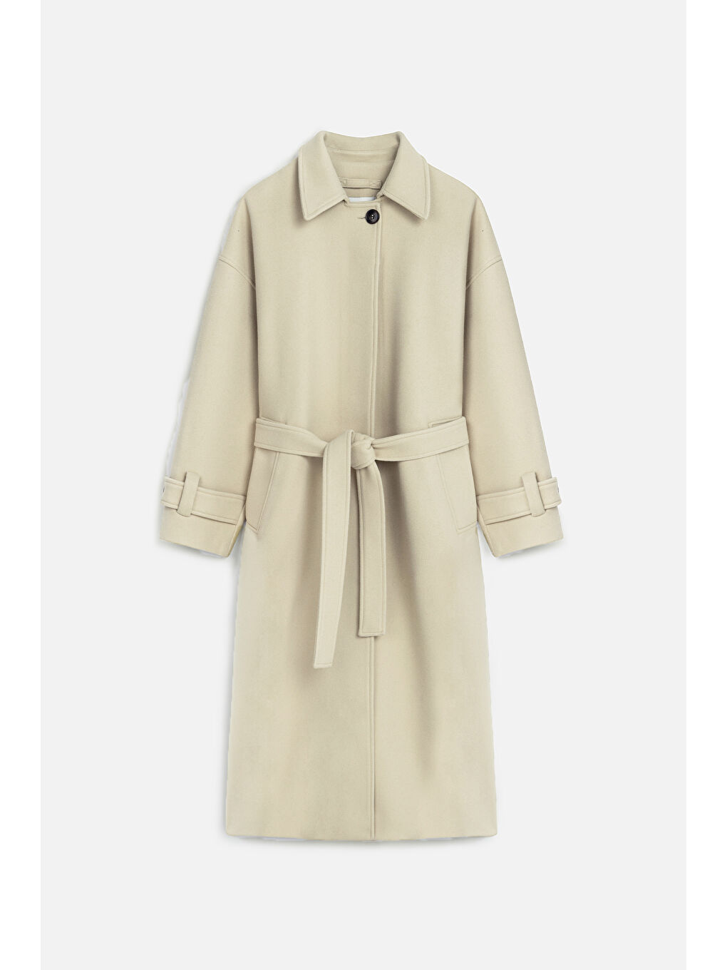 Andy Oversize Kaşe Kaban Bej-1