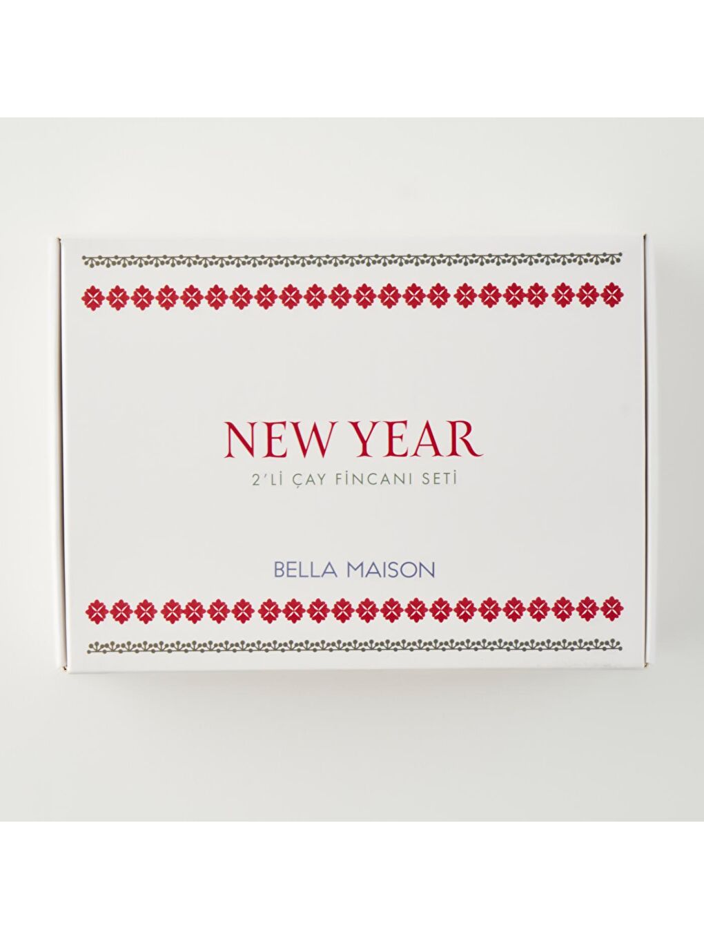 Karışık New Year Yılbaşı 2'li Porselen Çay Fincanı Seti (270 cc)-5