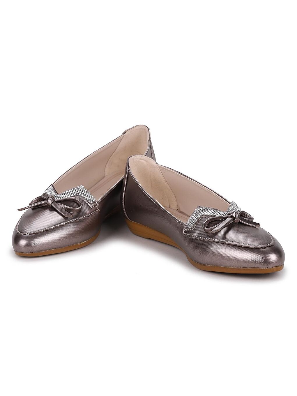 Bej Parlak Büyük Numara Kadın Babet Ayakkabı Chr 282-1