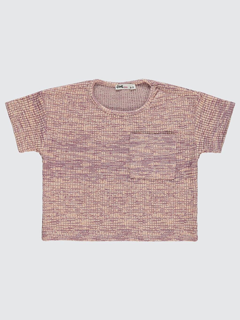 Pembe Girls Renkli Melanjlı Kaşkorse 10-13 Yaş Tişört - Pudra 12-13 Yaş