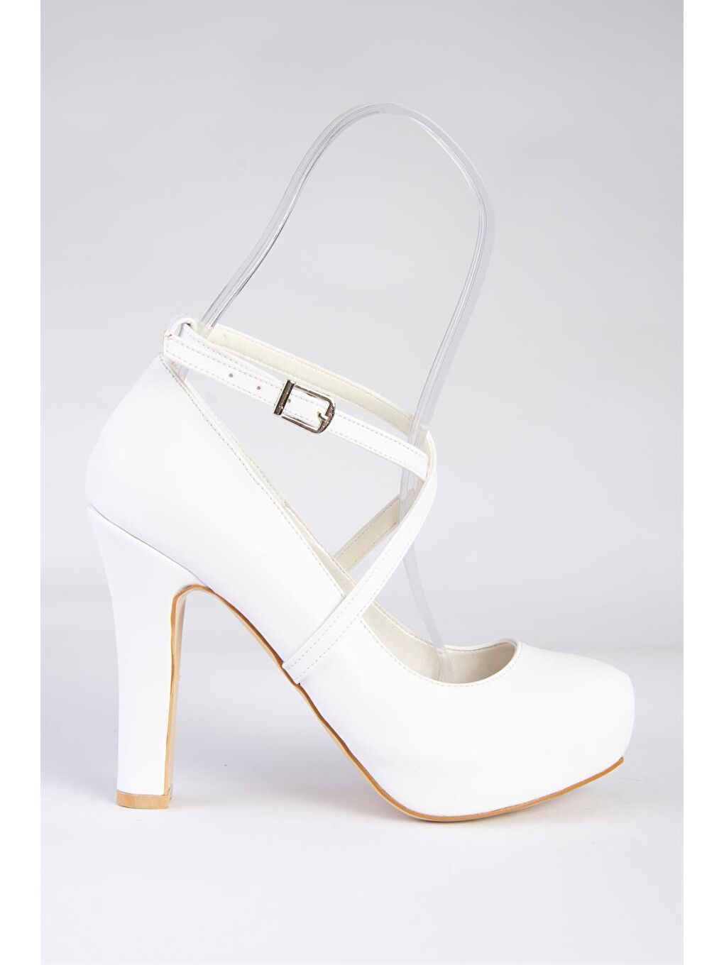 Beyaz Platform Topuklu Kadın Abiye Ayakkabı M348007609-4