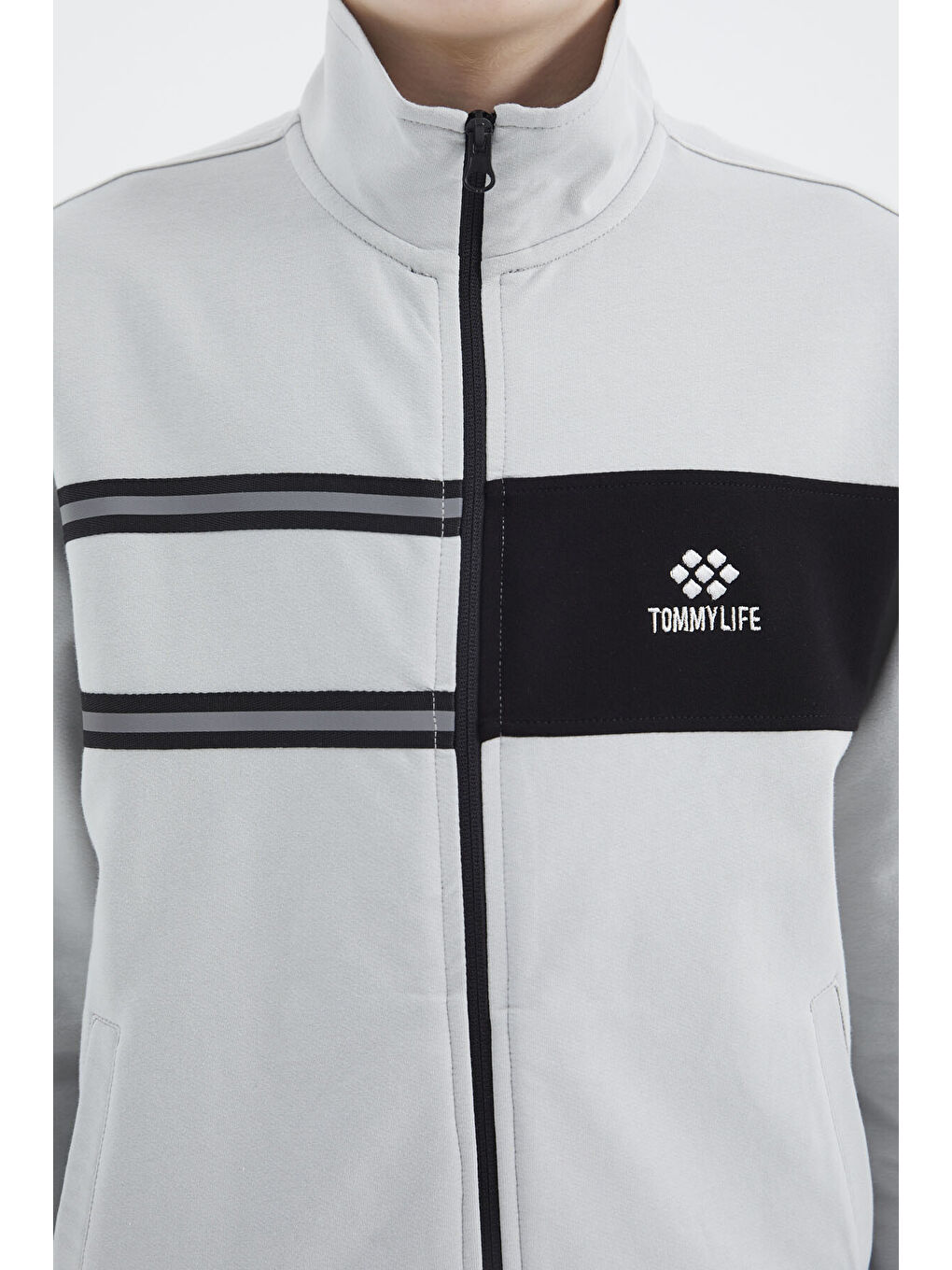 Bej Taş Dik Yaka Erkek Çocuk Sweatshirt - 11183-8