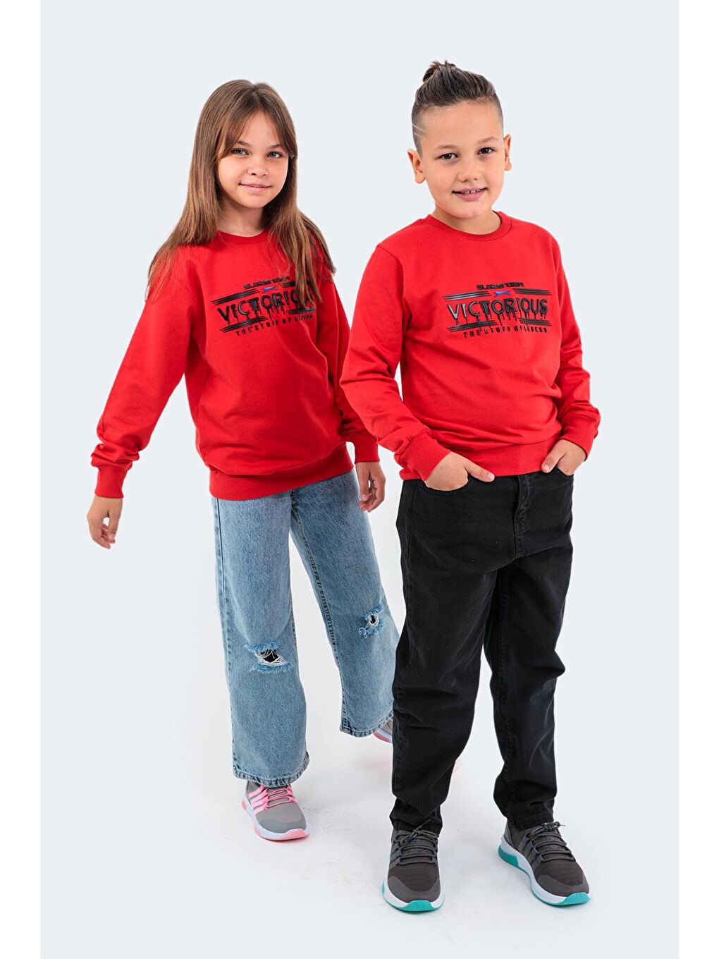 SLAZENGER Kırmızı DUNA Unisex Çocuk Sweatshirt Kırmızı