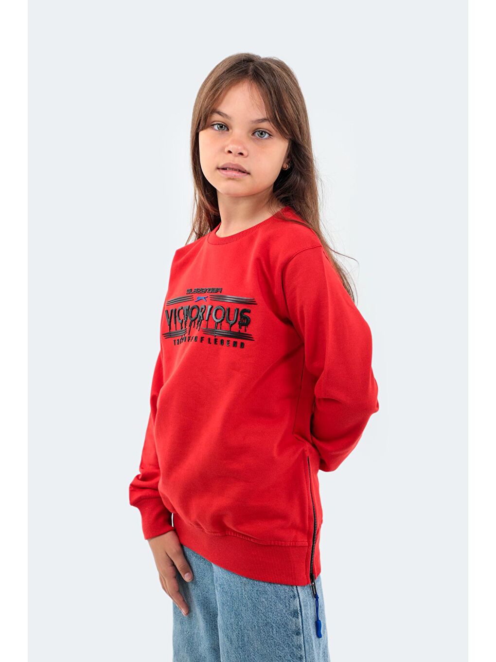 SLAZENGER Kırmızı DUNA Unisex Çocuk Sweatshirt Kırmızı - 2