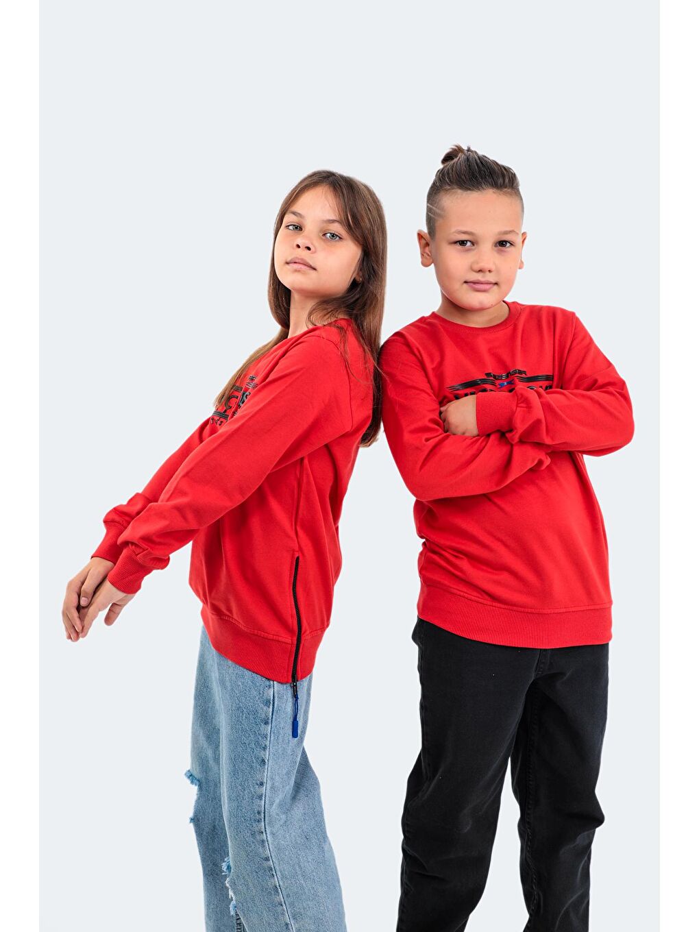 SLAZENGER Kırmızı DUNA Unisex Çocuk Sweatshirt Kırmızı - 4