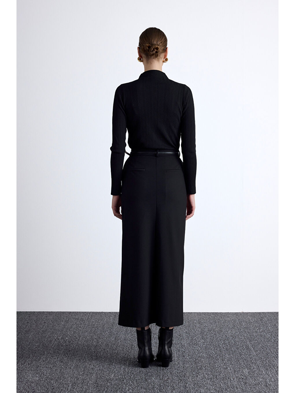 Klasik Görünüm Etek Siyah-5