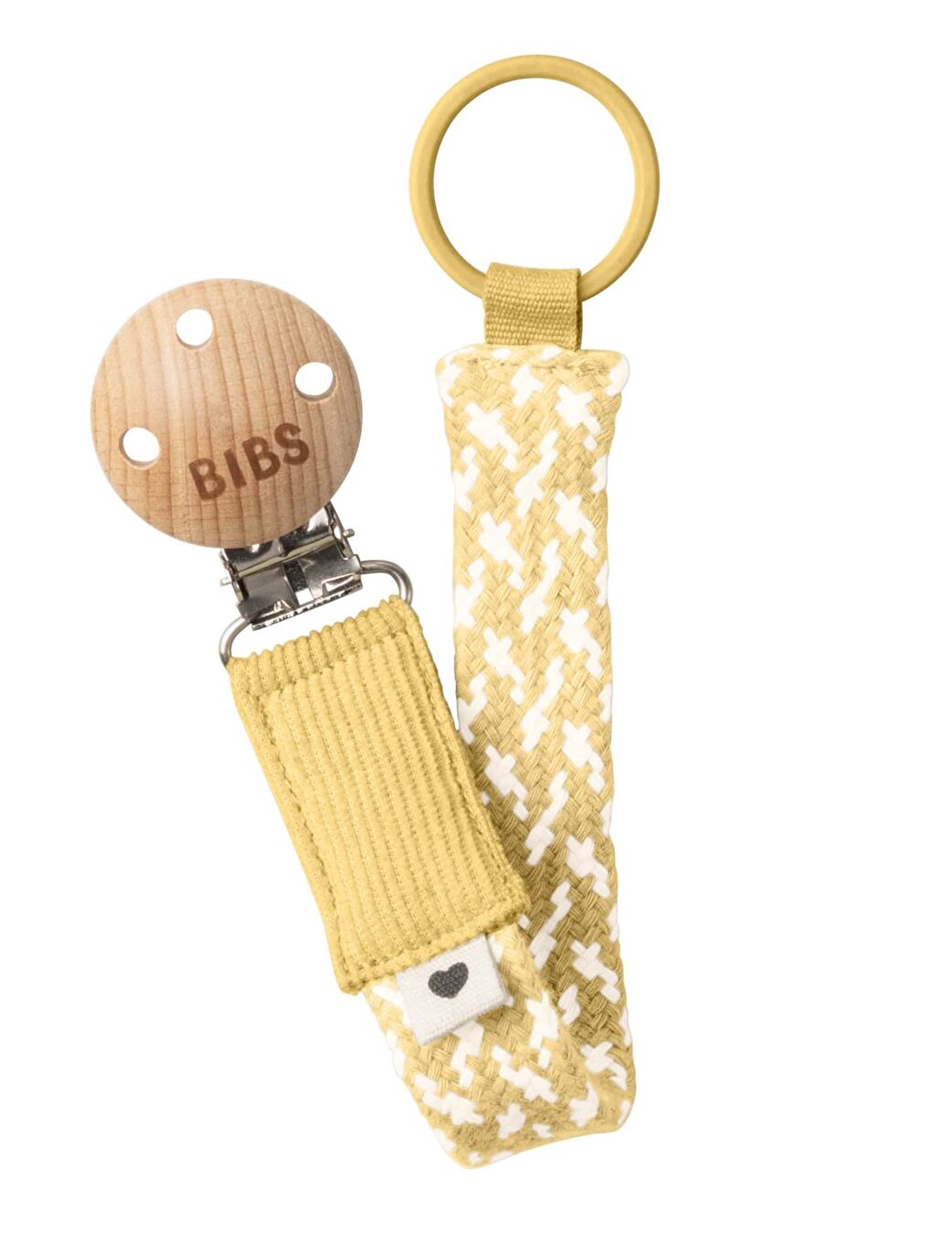 BİBS Paci Braid  Emzik Askısı - Pale Butter/Ivory