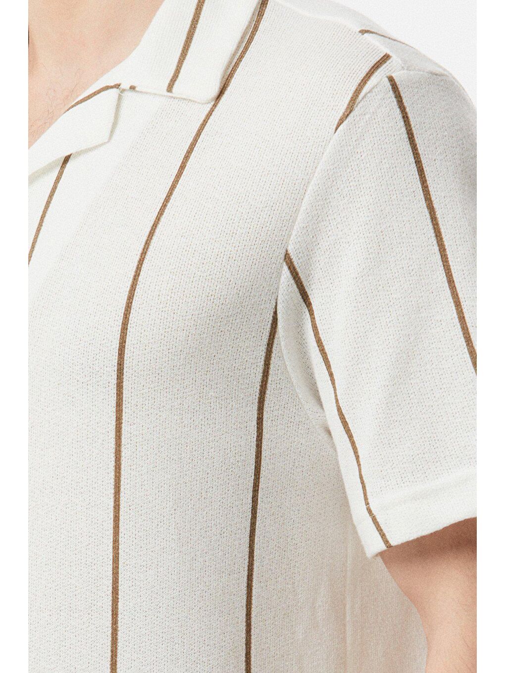 Bej Çizgili Salaş Gömlek-3