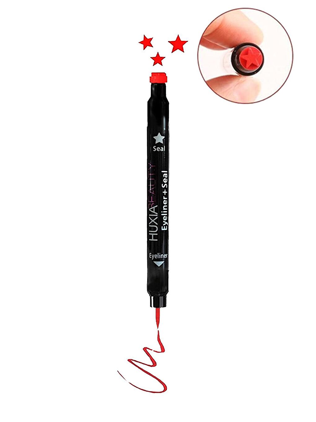 New Obsessions Kırmızı Yıldız Damgalı Çift Başlı Eyeliner Çabuk Kuruyan Yıldız Eyeliner Damgası - 2