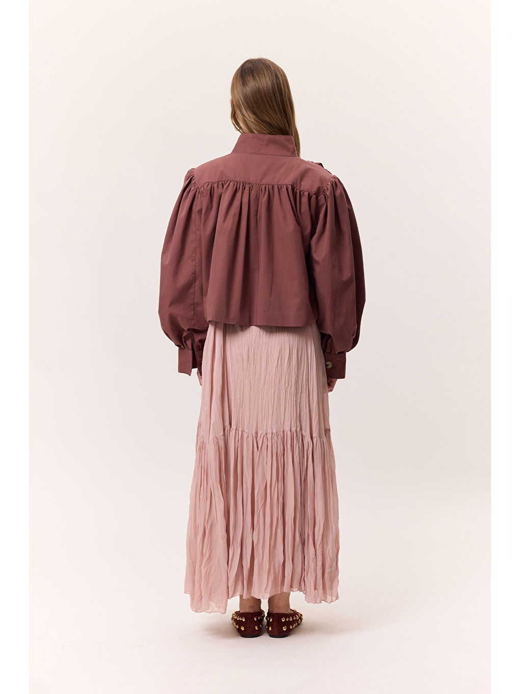 Pembe Kısa Balon Kol Ceket Gülkurusu-6