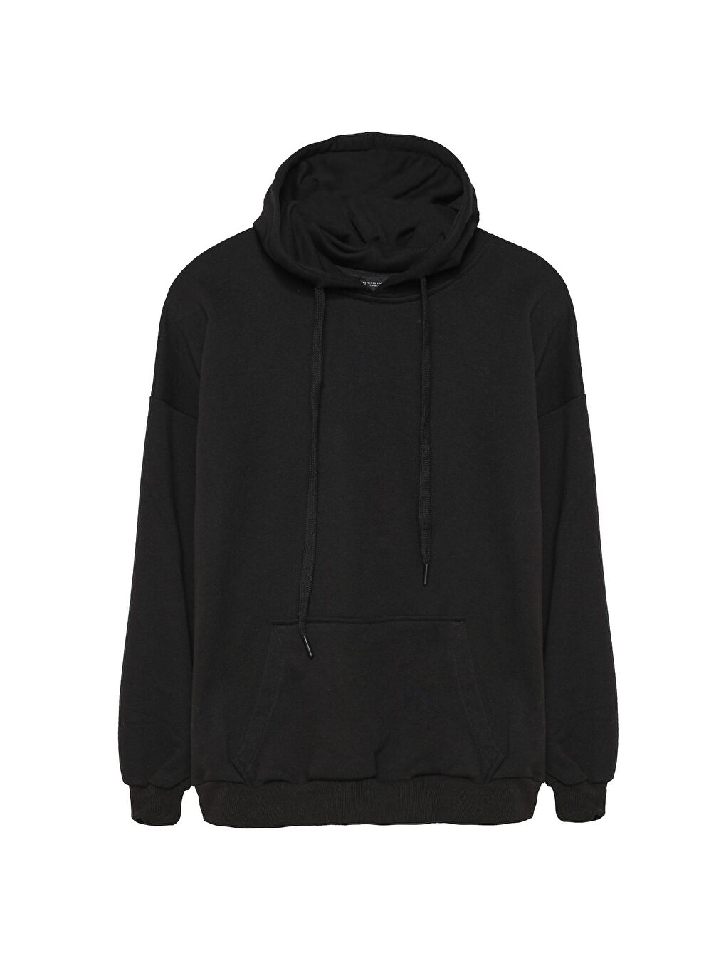 QUZU Siyah Oversize Kapüşonlu Sweatshirt Siyah