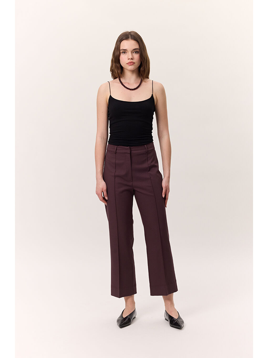 Çima Dikişli Kumaş Pantolon Bordo-5