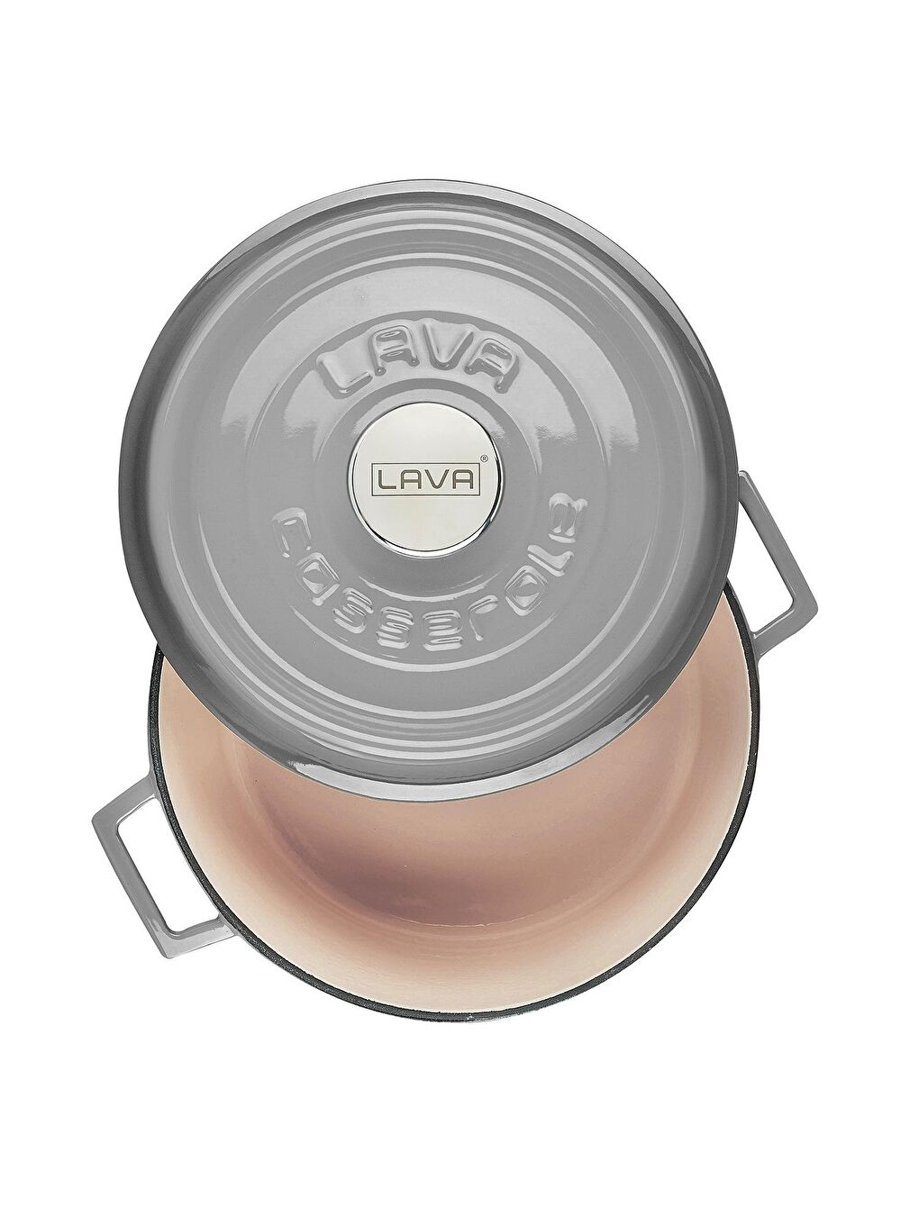 Gri Yuvarlak Tencere Döküm Demir Yekpare Kulplu Edition Serisi Çap(Ø)24cm.-2