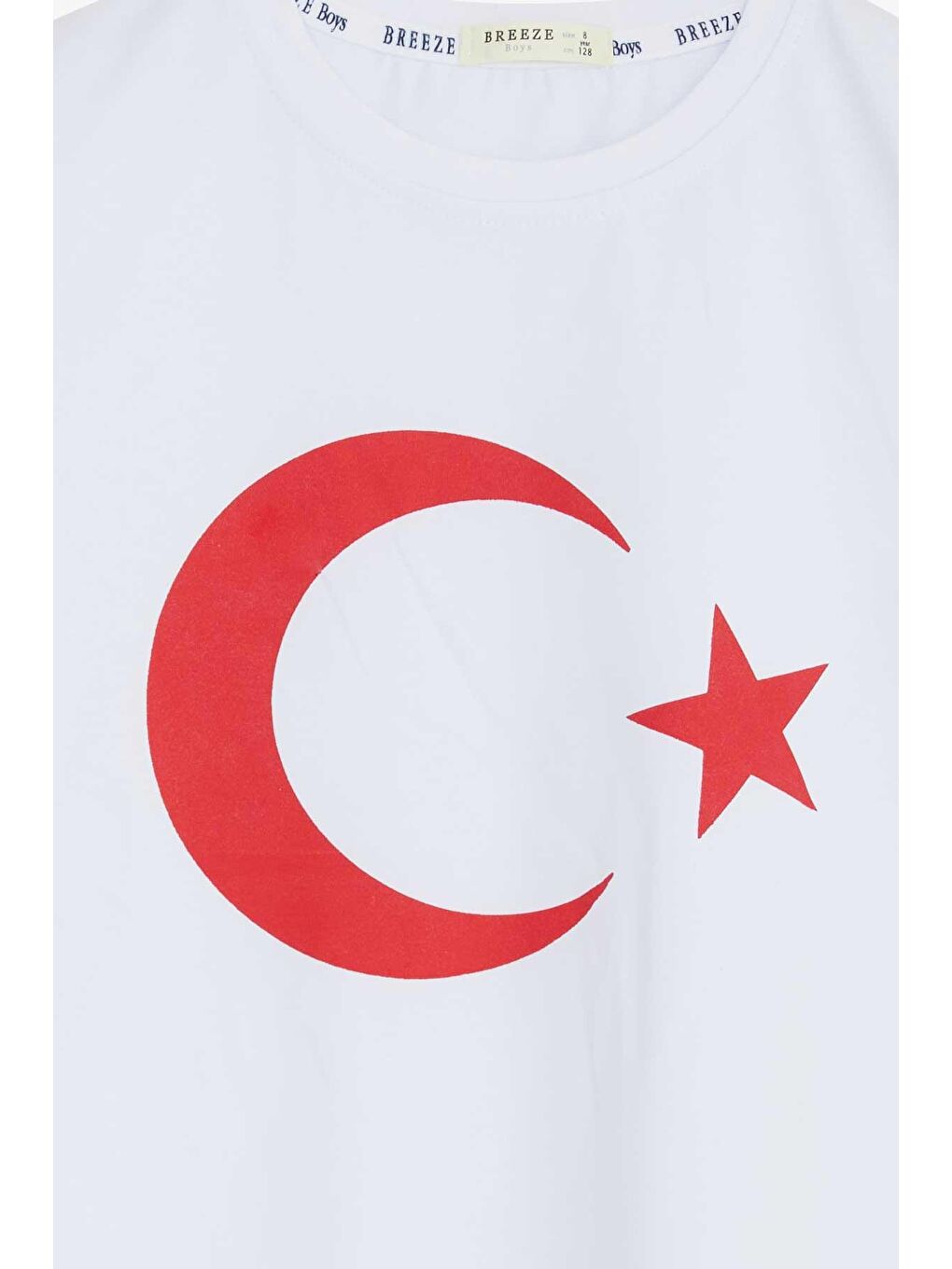 Erkek Çocuk Tişört Türk Bayraklı Beyaz (4-14 Yaş)-2