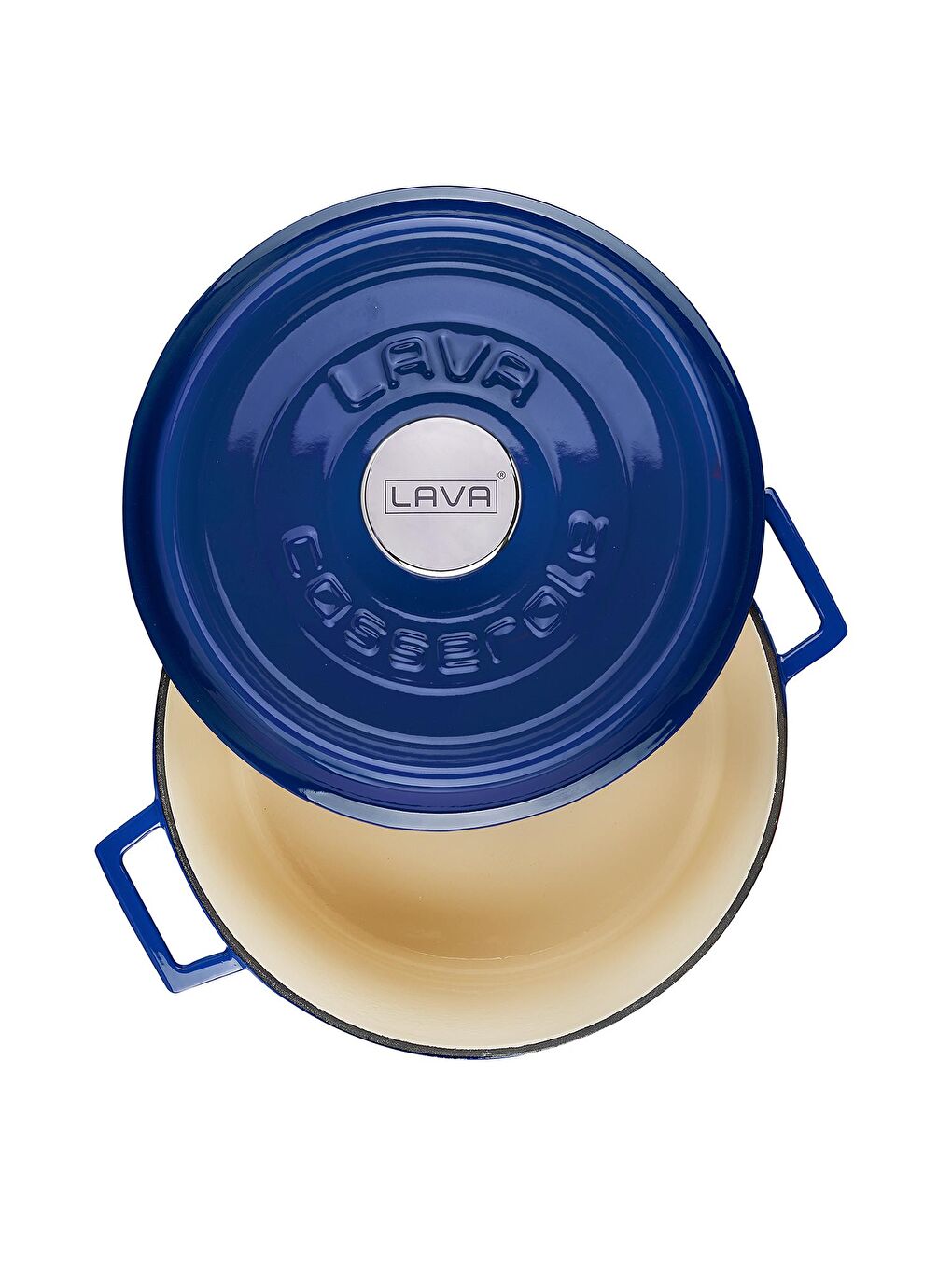 Mavi Yuvarlak Tencere Döküm Demir Yekpare Kulplu Edition Serisi Çap(Ø)24cm.-2