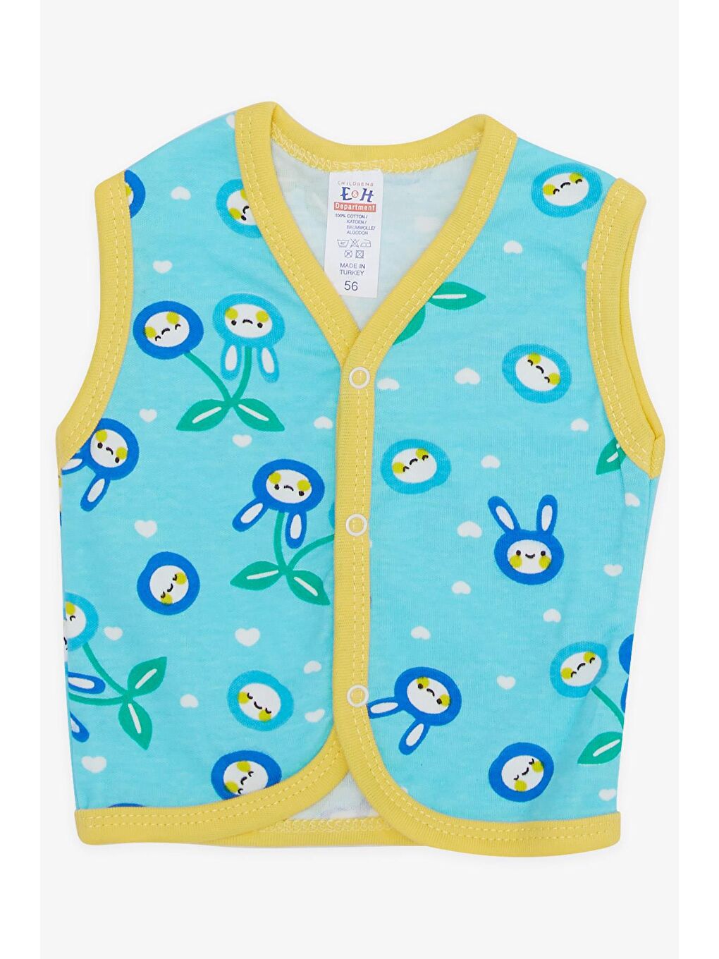 Erkek Bebek Hastane Çıkışı 8 li Gülenyüz Kiraz Desenli Turkuaz (0-3 Ay)-4