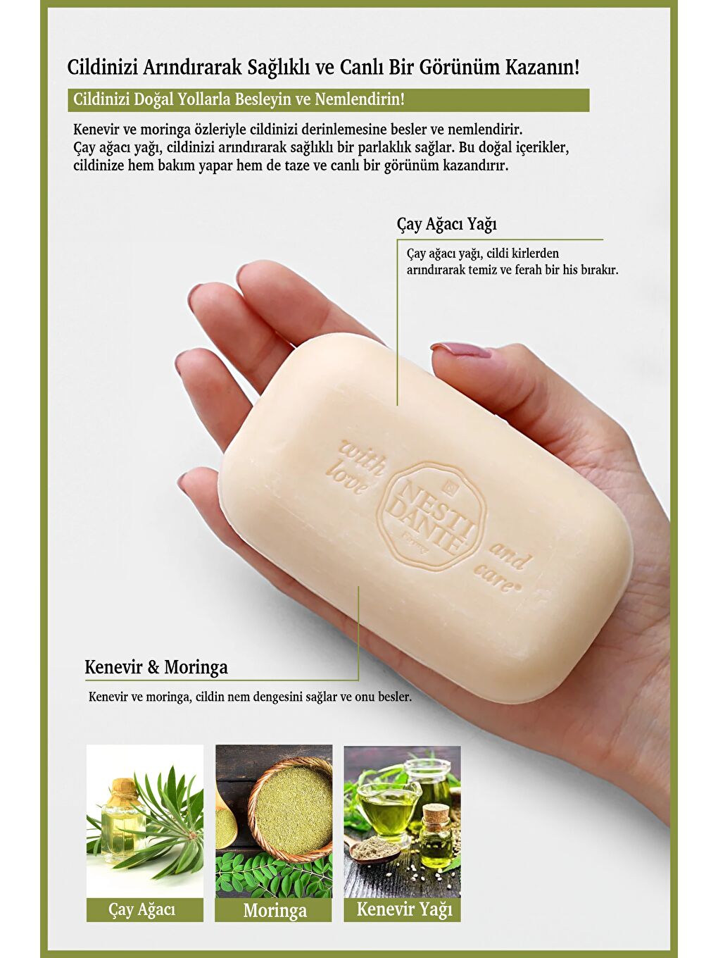 Luxury Hemp Canapa Katı Sabun 250gr | Antioksidan Ve Detoks | Kenevir Özlü-2