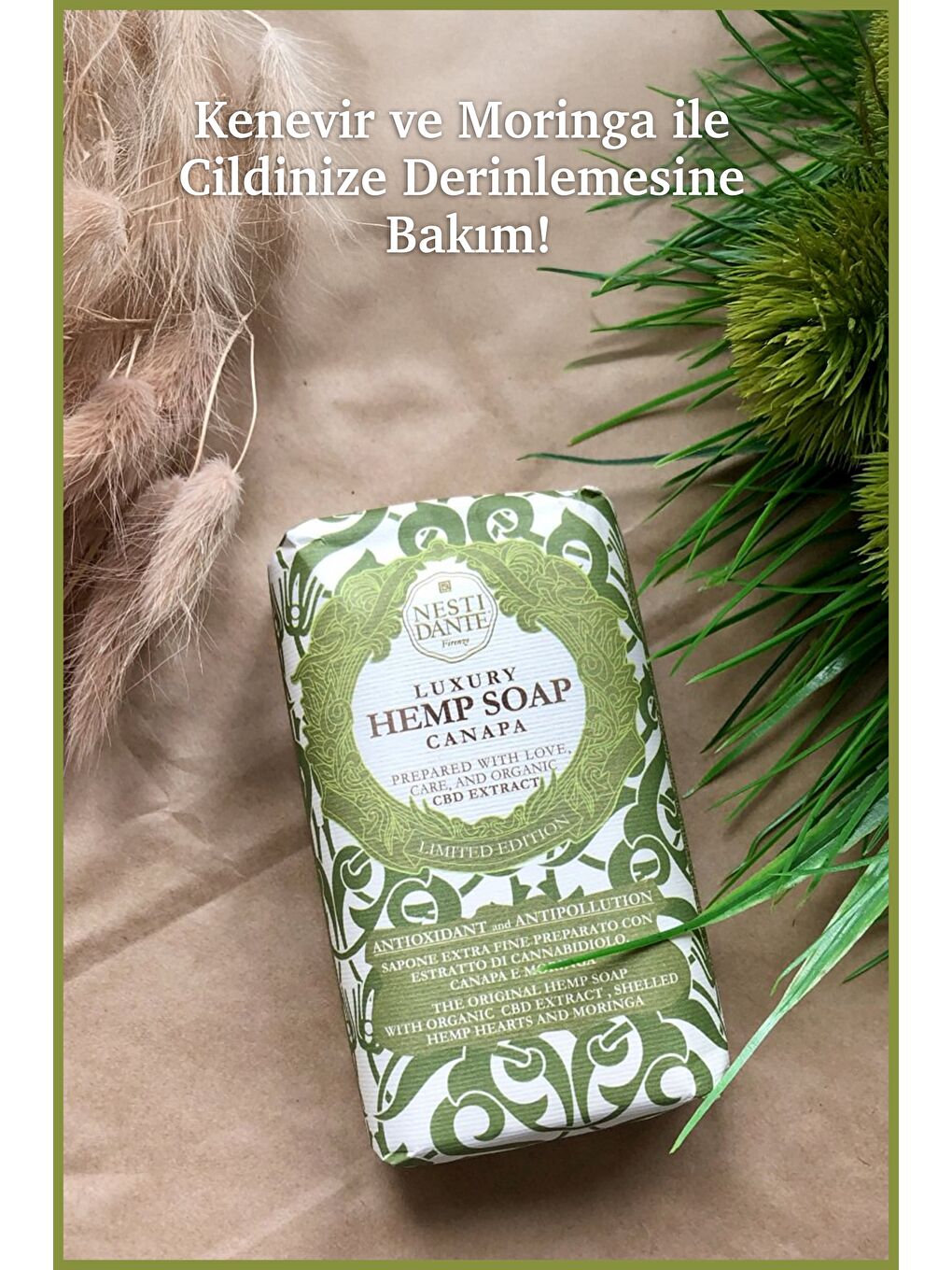 Luxury Hemp Canapa Katı Sabun 250gr | Antioksidan Ve Detoks | Kenevir Özlü-5