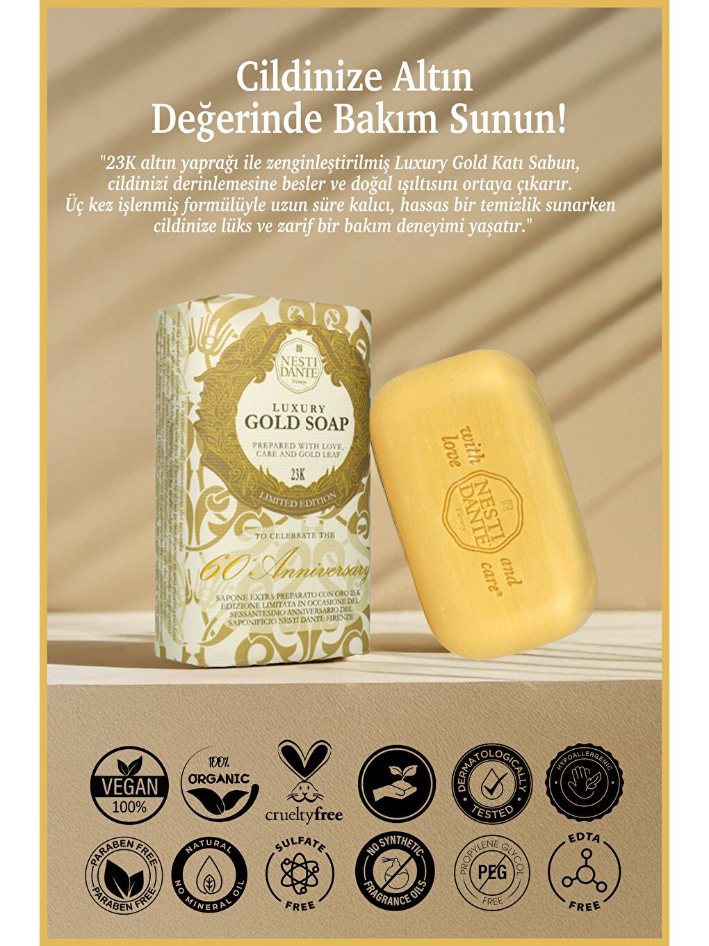 Luxury Gold Katı Sabun 250gr | Aydınlatıcı Ve Besleyici | Altın Özlü-1