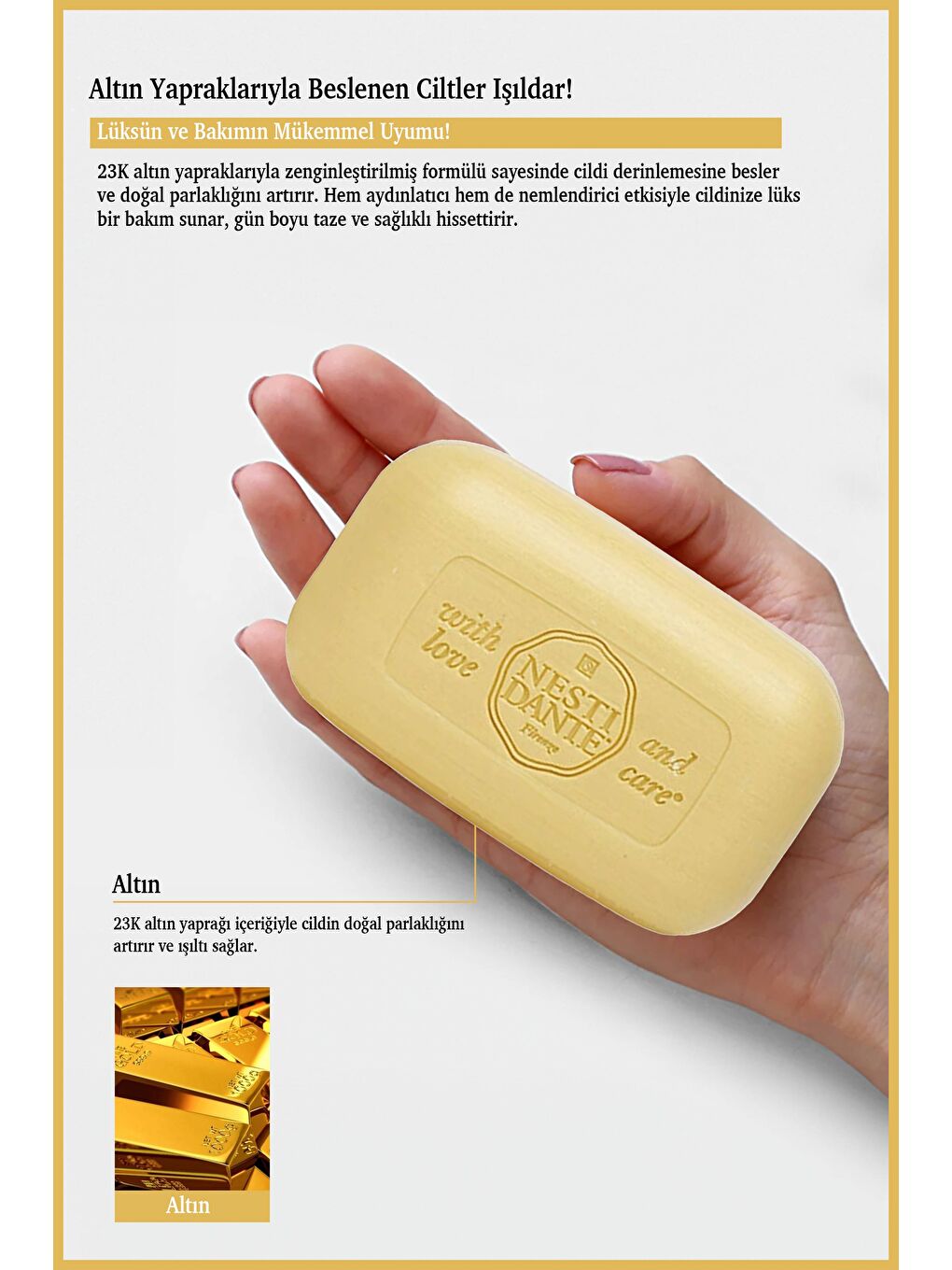 Luxury Gold Katı Sabun 250gr | Aydınlatıcı Ve Besleyici | Altın Özlü-2