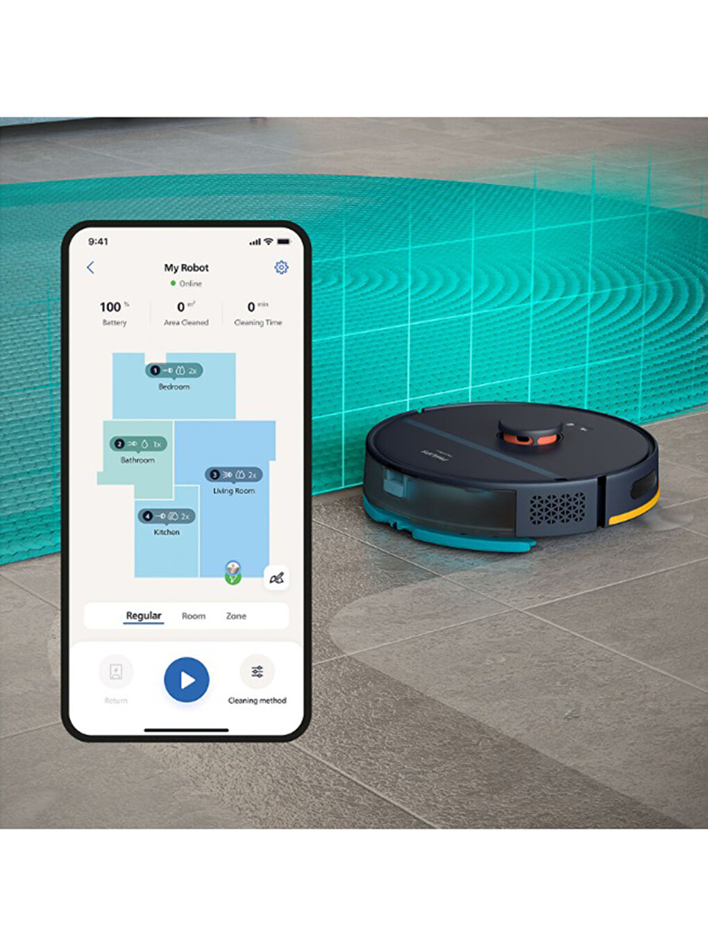 HomeRun 2000 Serisi Serisi Aqua Akıllı Robot Süpürge XU2000/10-9