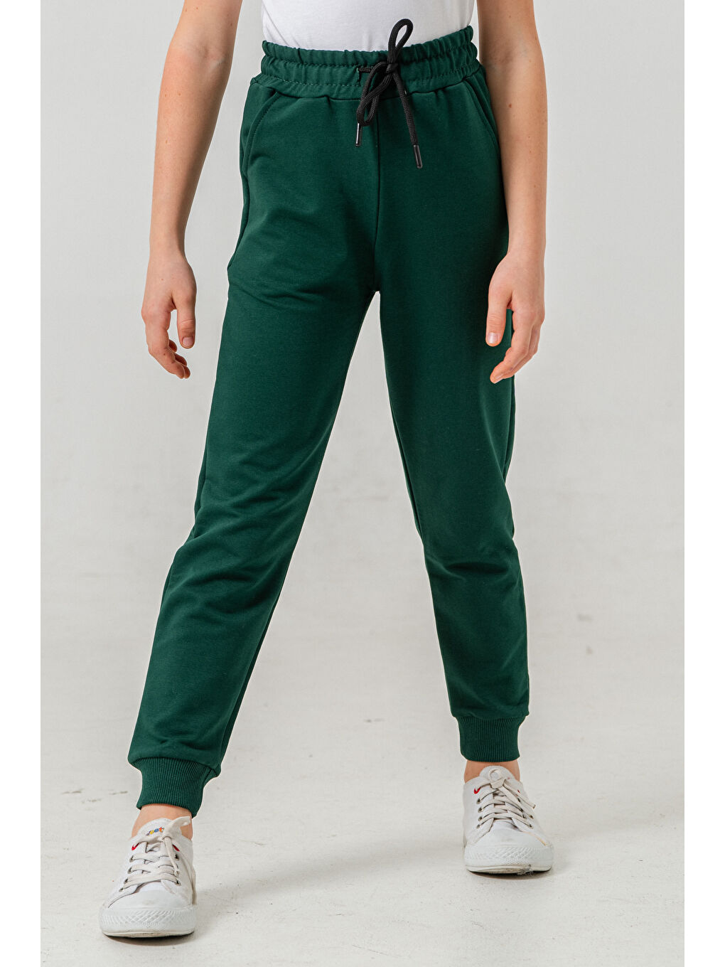 Erkek Çocuk Koyu Yeşil Beli Lastikli 7-13 Yaş Jogger Eşofman Alt - 65134-3