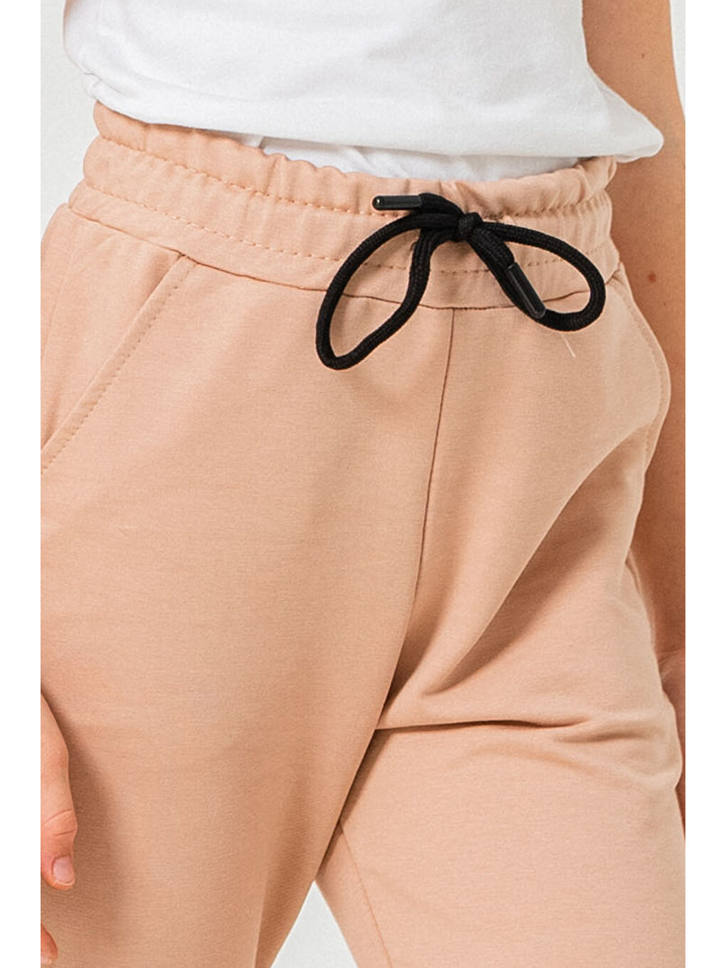 Bi&Em Smile Kız Çocuk Bej Beli Lastikli 7-13 Yaş Jogger Eşofman Alt - 65134-5 - 1