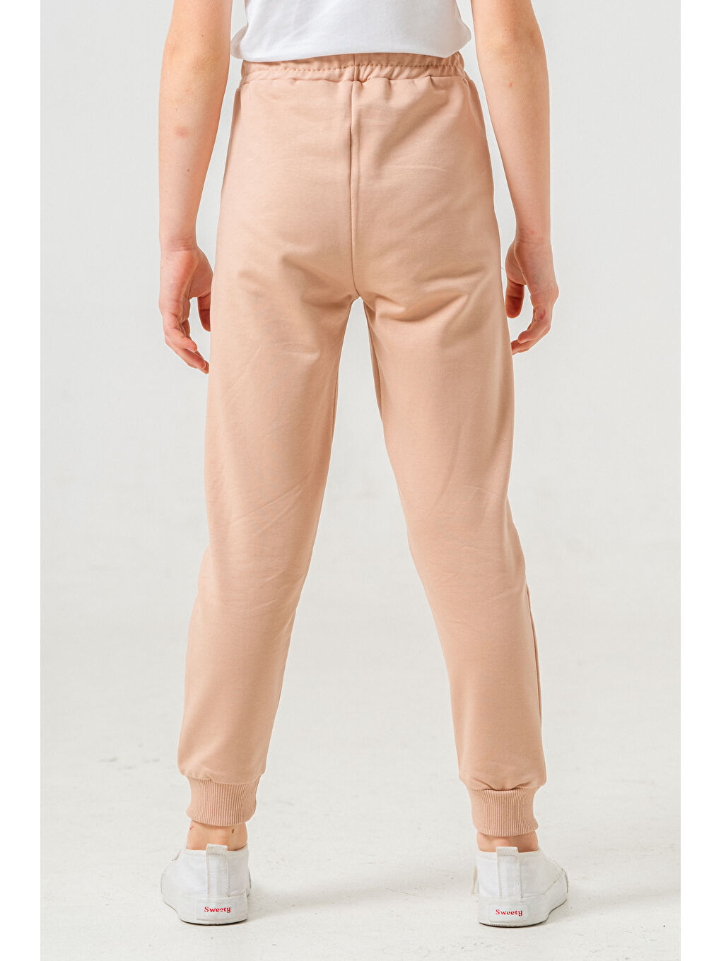 Bi&Em Smile Kız Çocuk Bej Beli Lastikli 7-13 Yaş Jogger Eşofman Alt - 65134-5 - 2