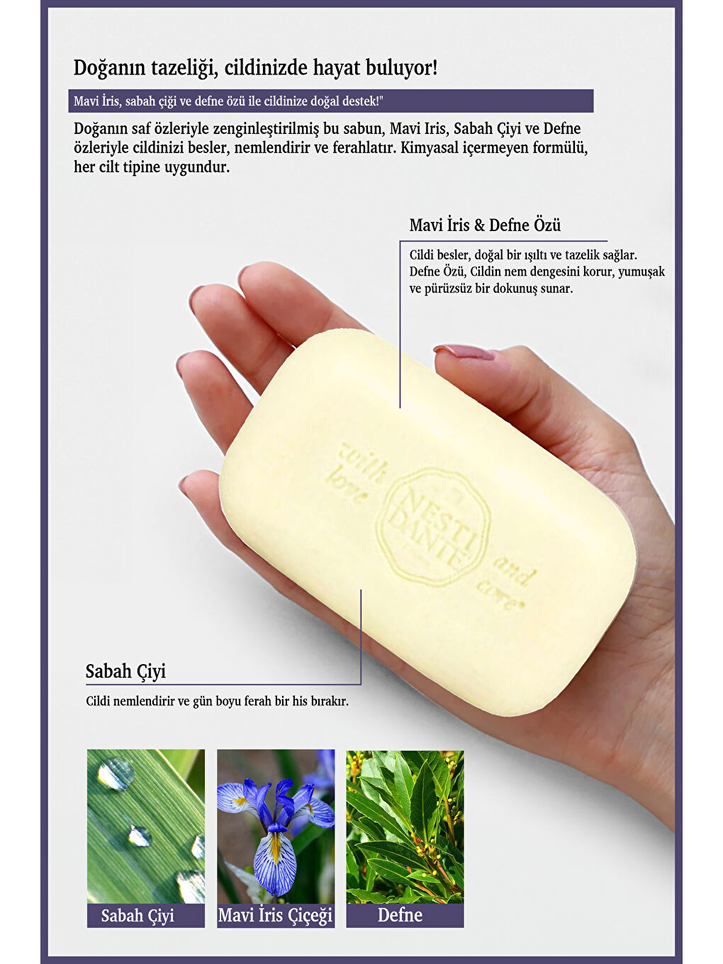 Dolce Vivere Firenze Katı Sabun 250 gr | Onarıcı ve Besleyici | İris Çiçeği, Defne Özü-2