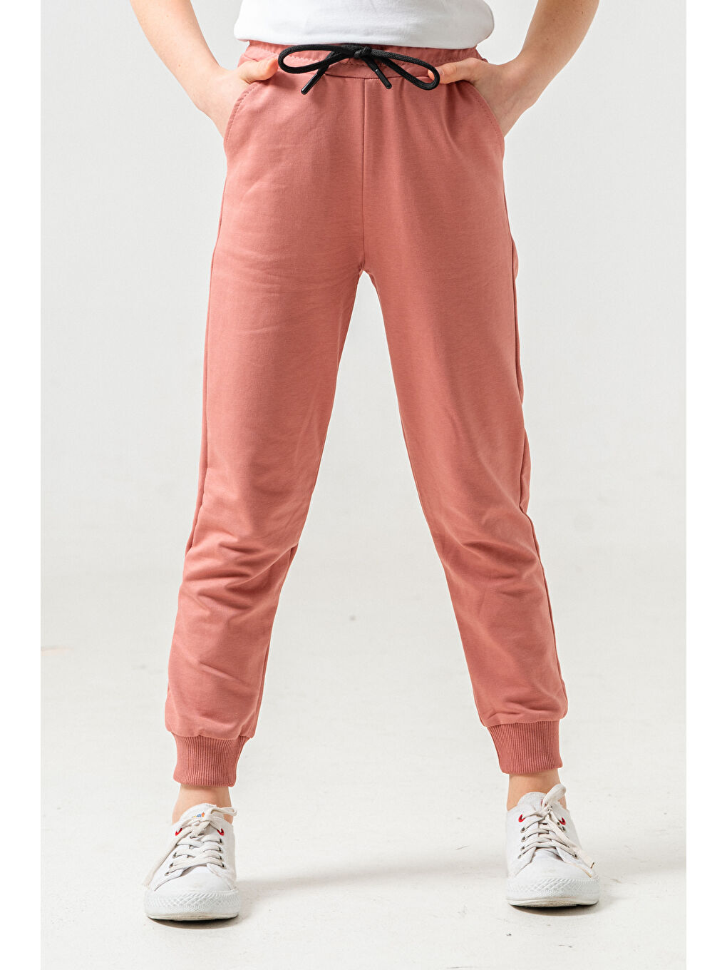 Bi&Em Smile Kız Çocuk Mercan Beli Lastikli 7-13 Yaş Jogger Eşofman Alt - 65134-6