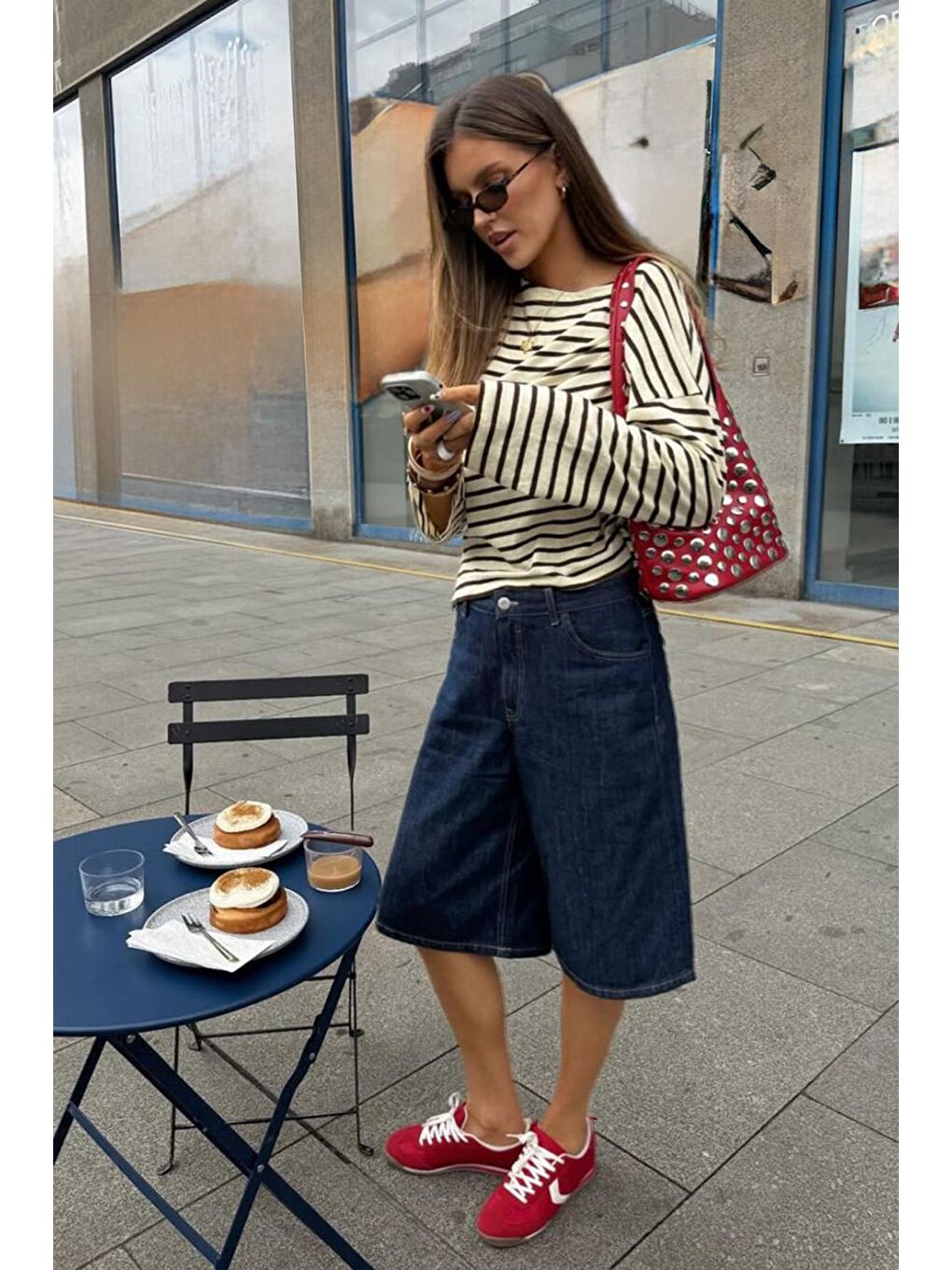 Lacivert Kadın Bermuda Şort Mg2539