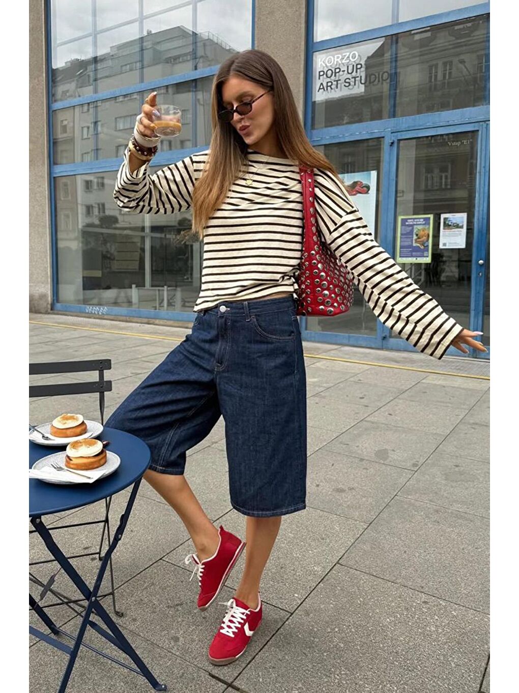 Lacivert Kadın Bermuda Şort Mg2539-1