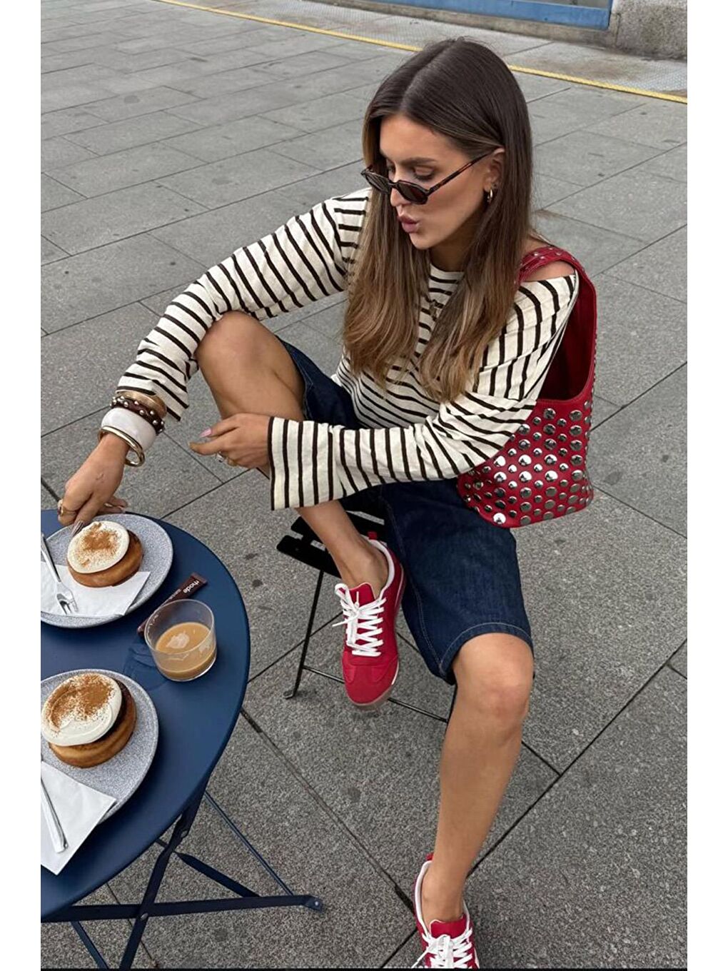 Lacivert Kadın Bermuda Şort Mg2539-3