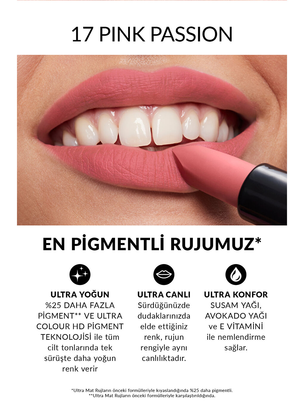 Ultra Mat Ruj Pink Passion ve Glimmerstick Dudak Kalemi Pink Cashmere Paketi-2