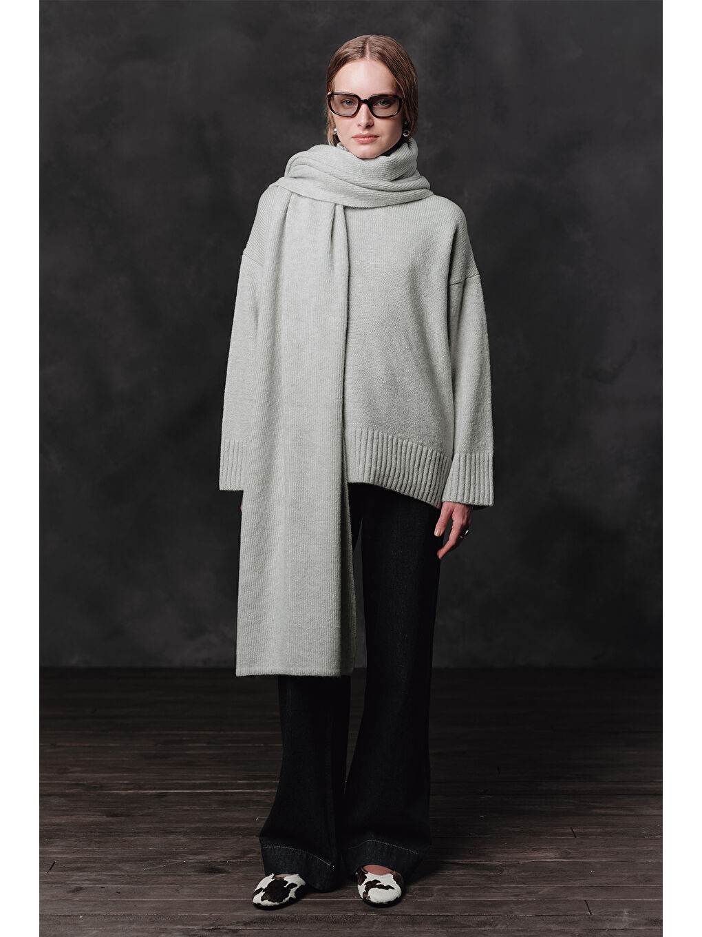 Oversize Yumuşak Kazak Mavi-1