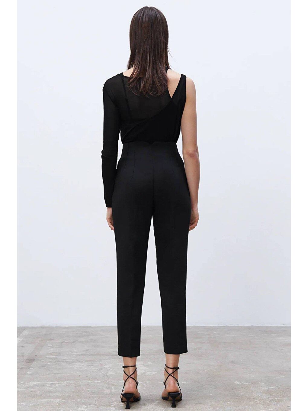 Siyah Önü Biyeli Yüksek Bel Kadın Pantolon Mg2425-3