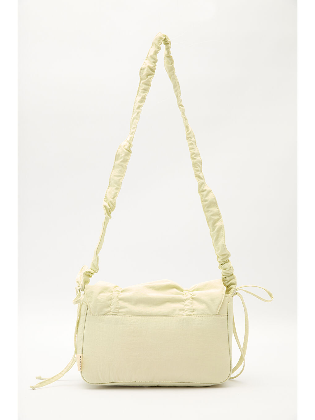 Büzgü Detaylı Omuz Çantası Sarı-7