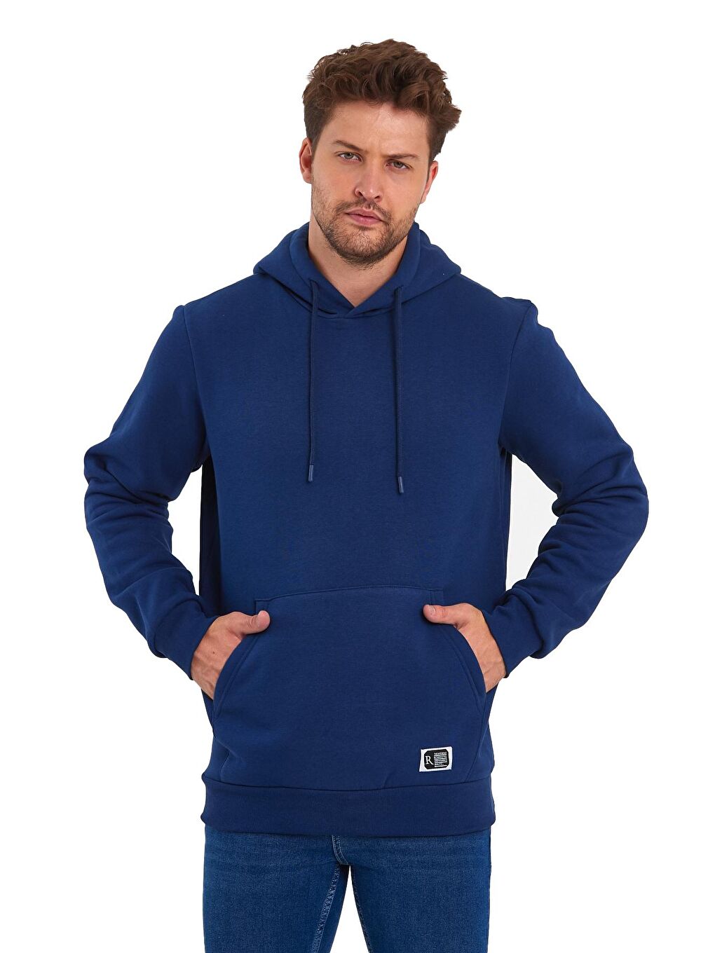 Rodi İndigo 3 İplik Şardonlu Kapüşonlu Erkek Sweatshirt - 4