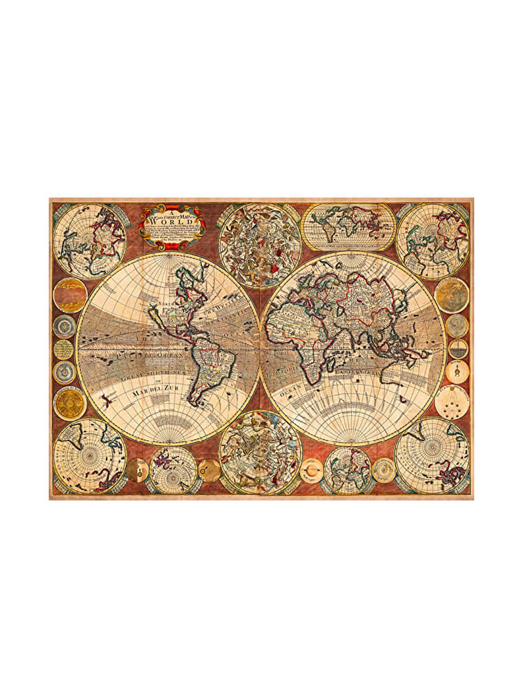 1000 Parça Puzzle Old World Map (Eski Dünya Haritası)-2